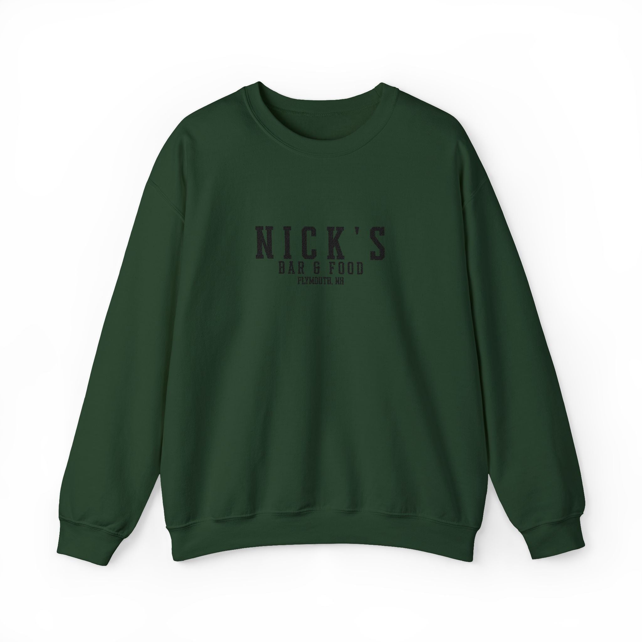 Nick's Black Embroidered Crewneck