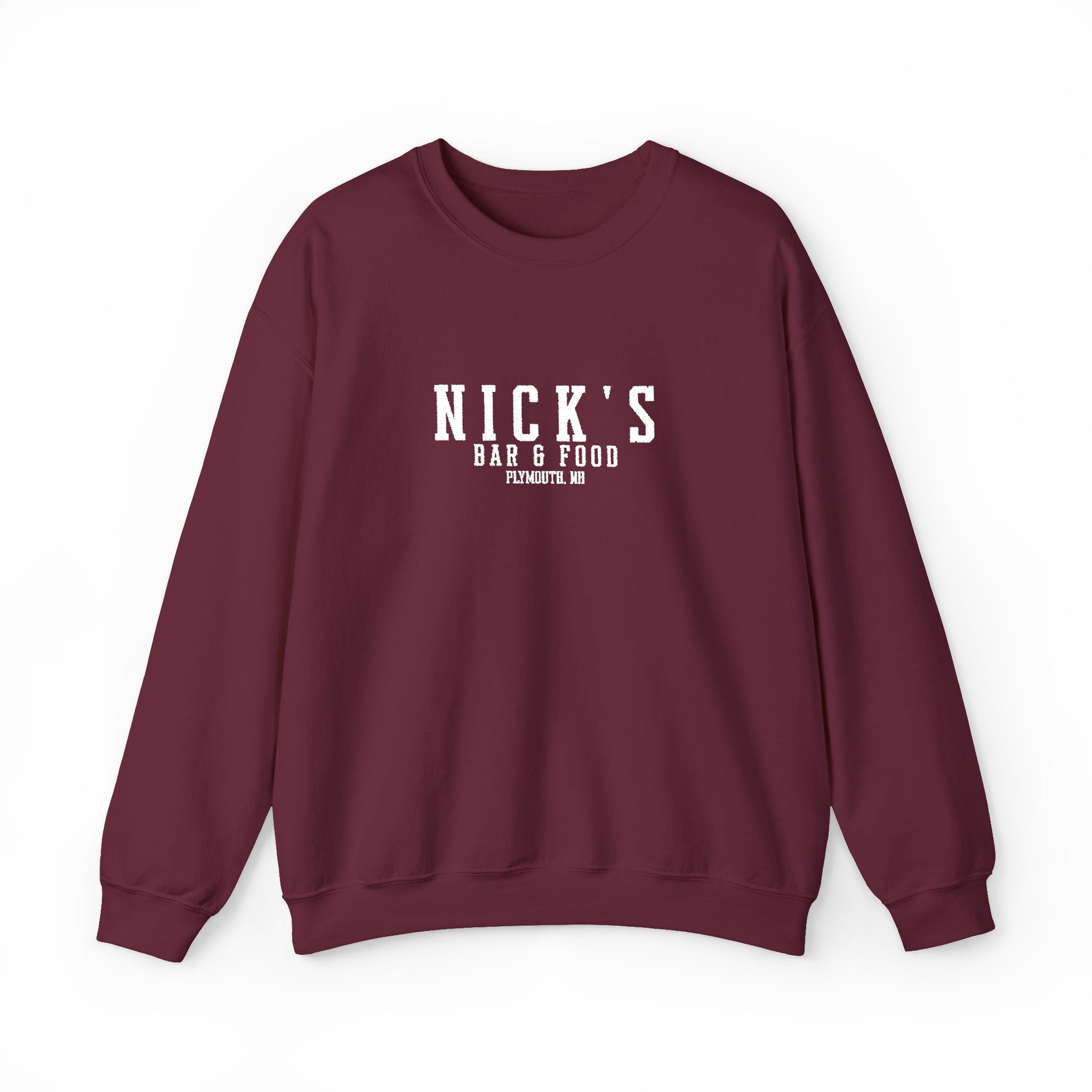Nick's White Embroidered Crewneck