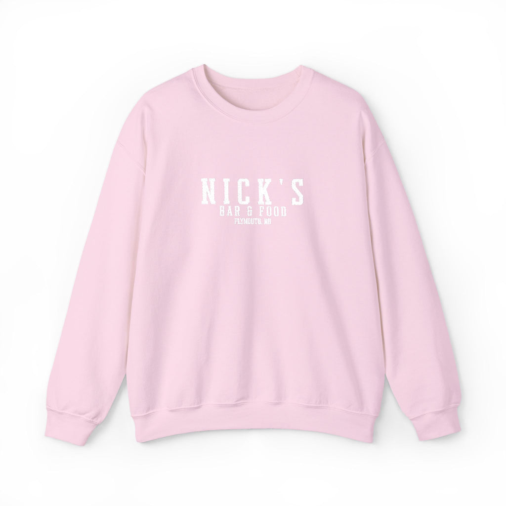 Nick's White Embroidered Crewneck