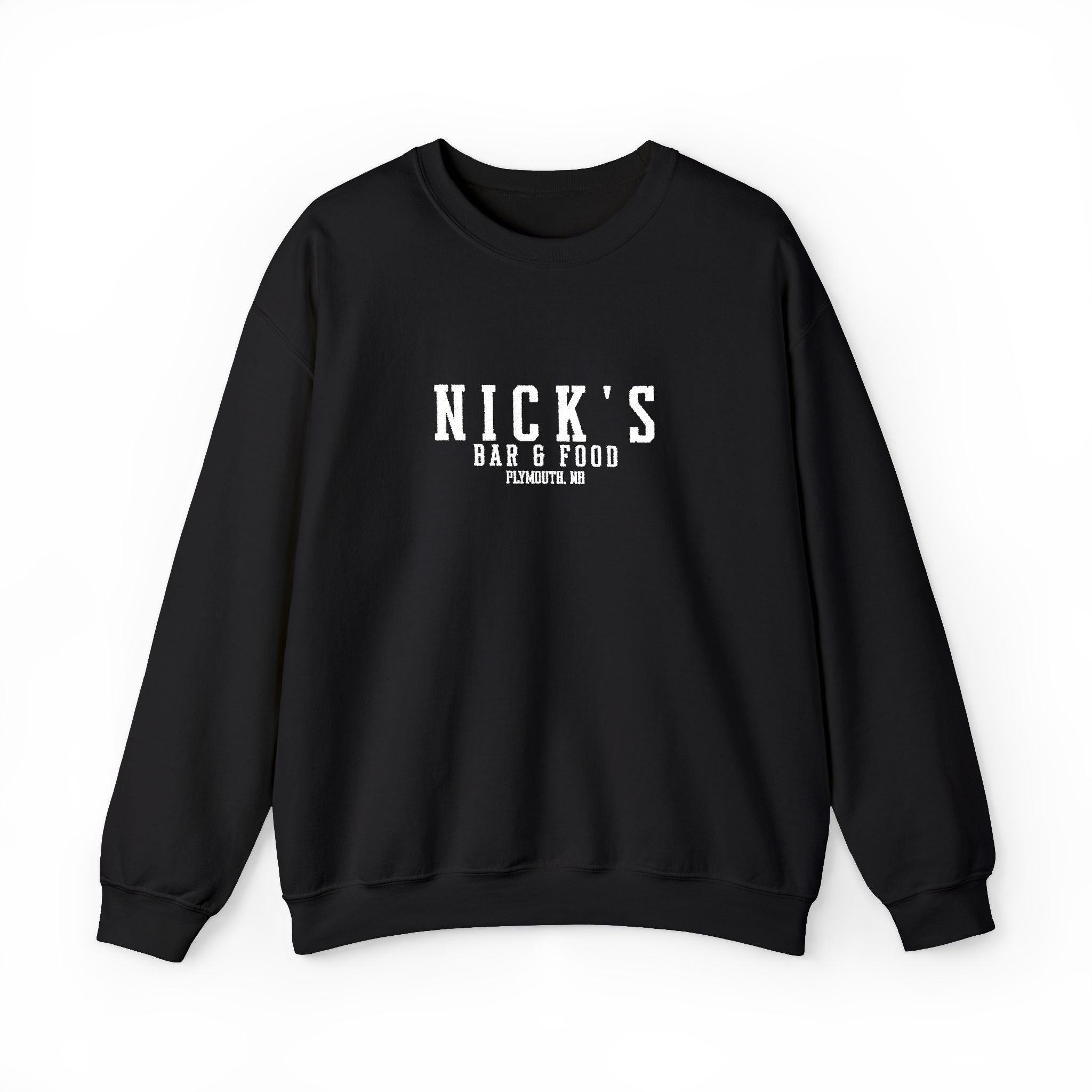 Nick's White Embroidered Crewneck