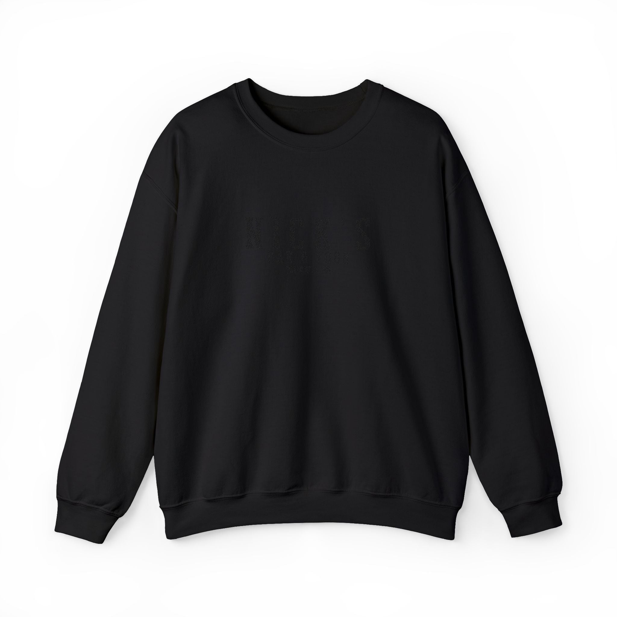 Nick's Black Embroidered Crewneck
