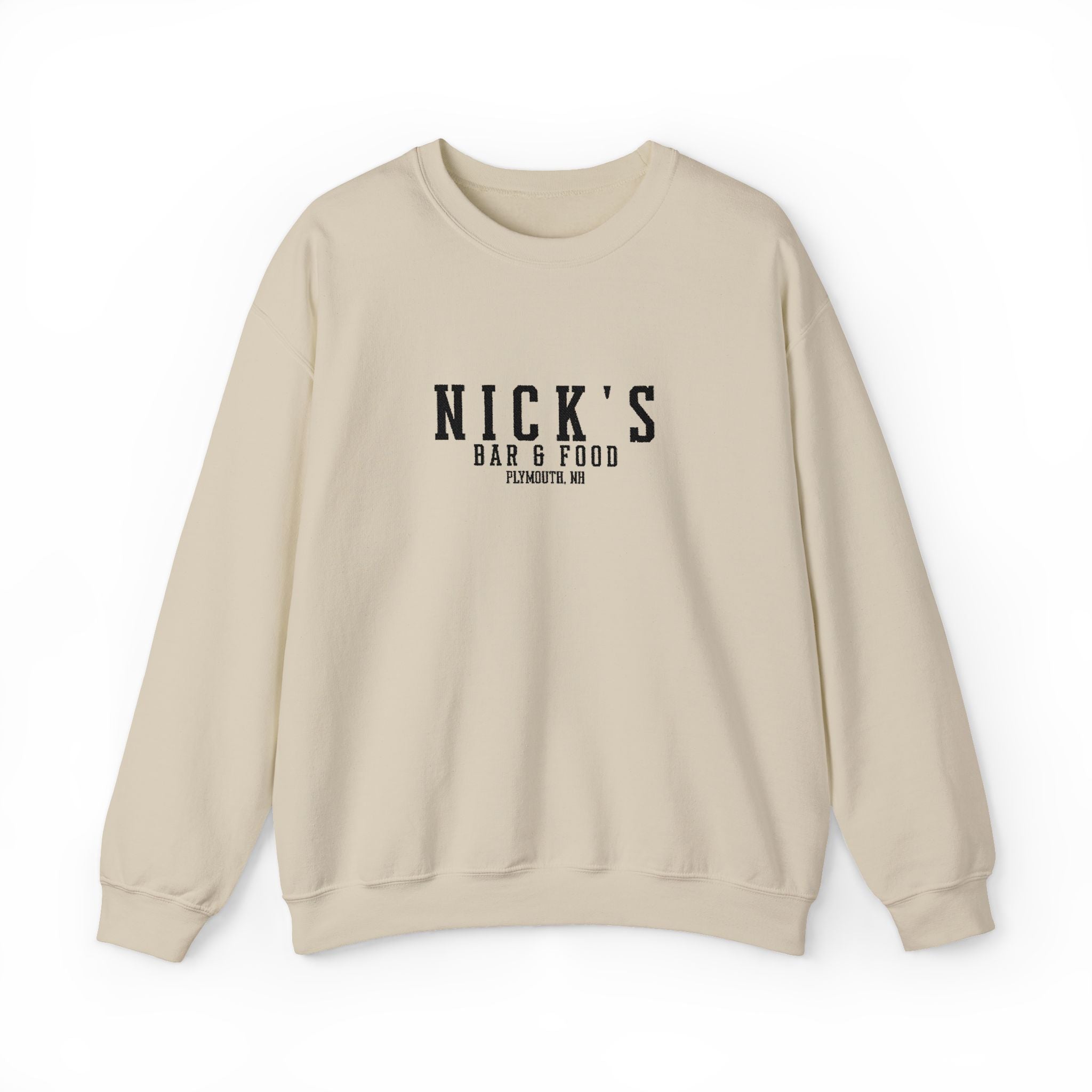 Nick's Black Embroidered Crewneck