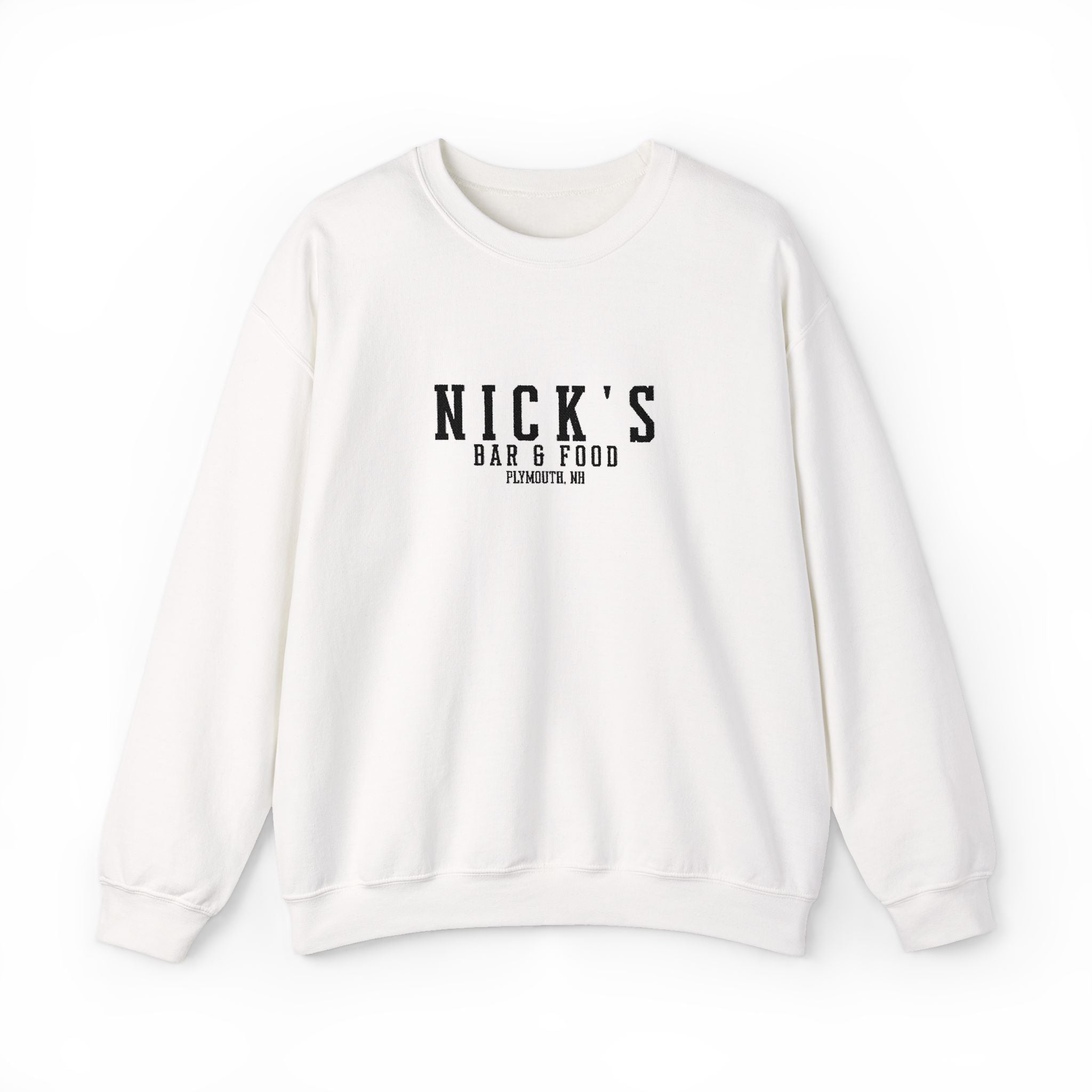 Nick's Black Embroidered Crewneck