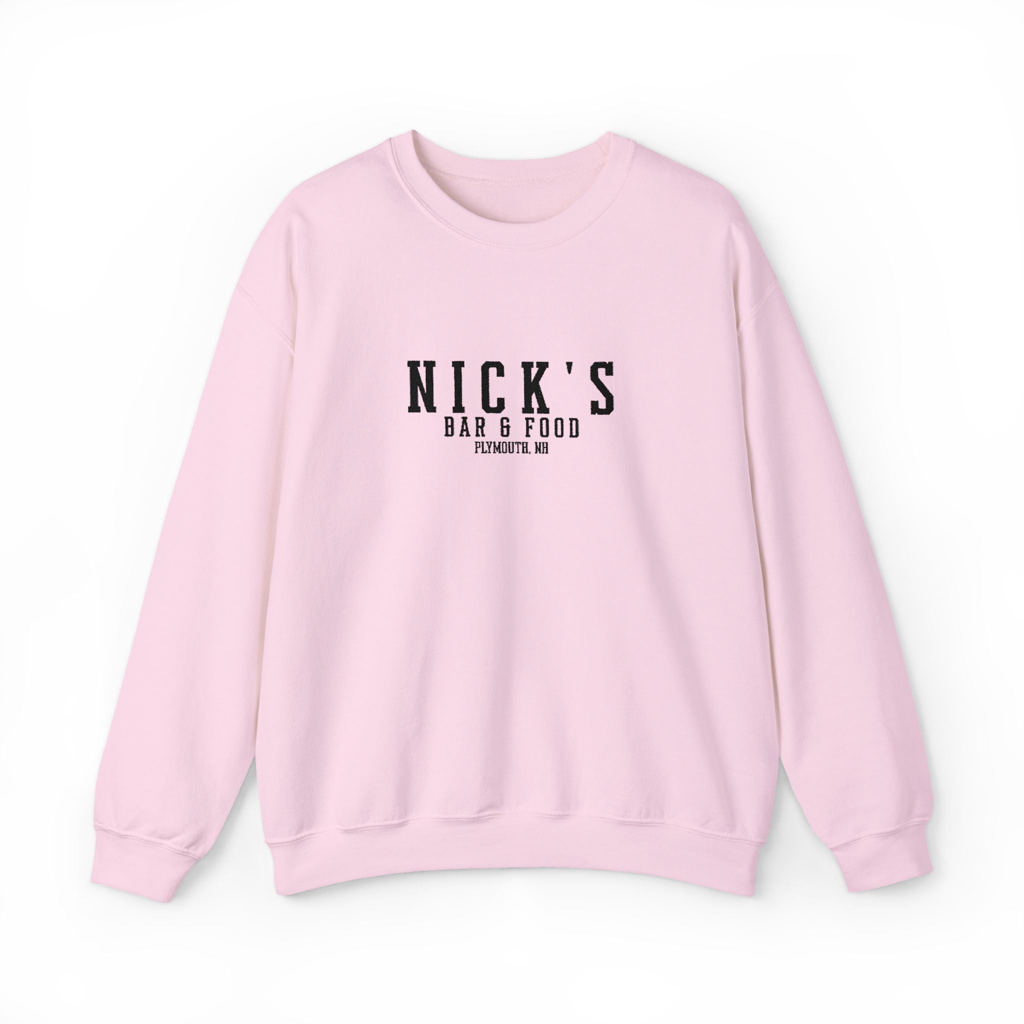 Nick's Black Embroidered Crewneck