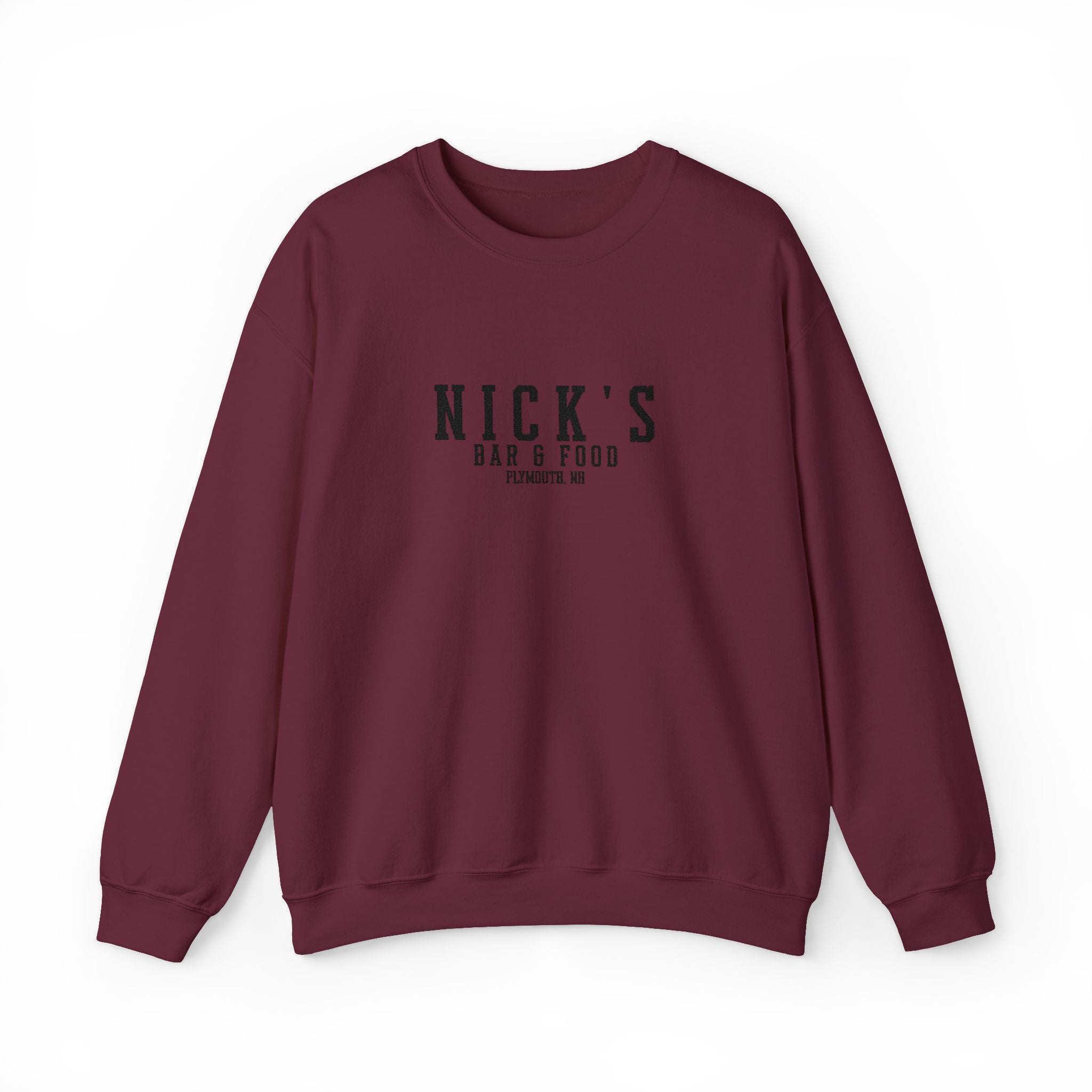 Nick's Black Embroidered Crewneck