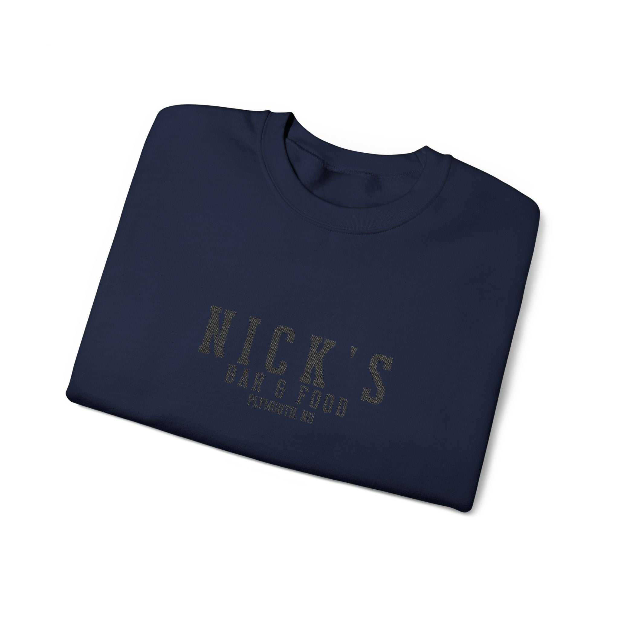 Nick's Black Embroidered Crewneck