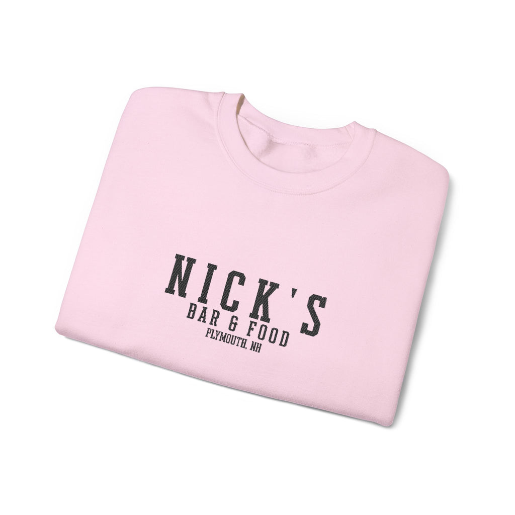 Nick's Black Embroidered Crewneck
