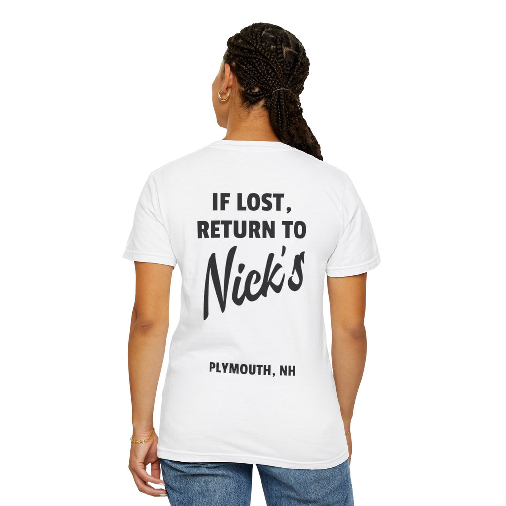 If lost, return to Nick's T Shirt