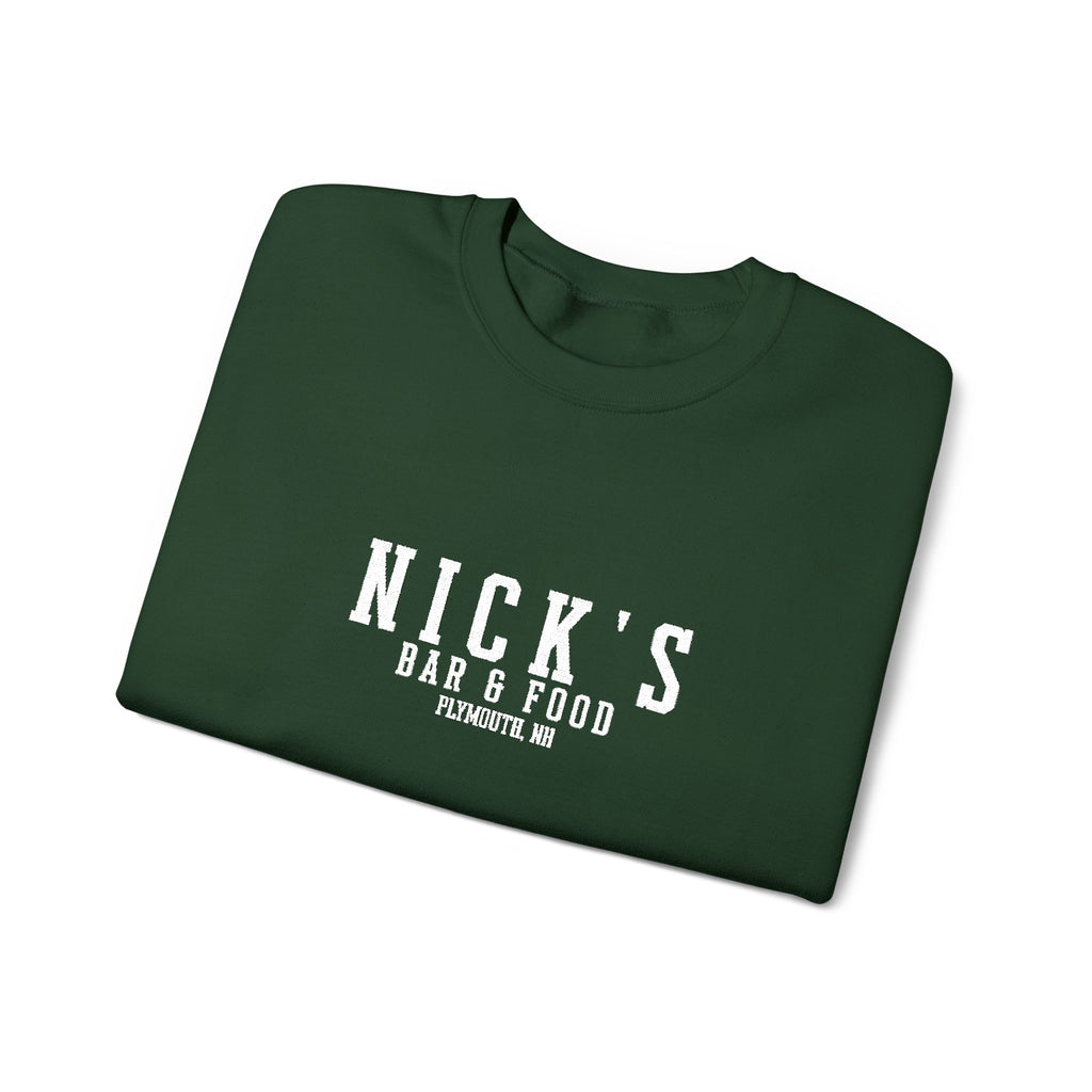 Nick's White Embroidered Crewneck