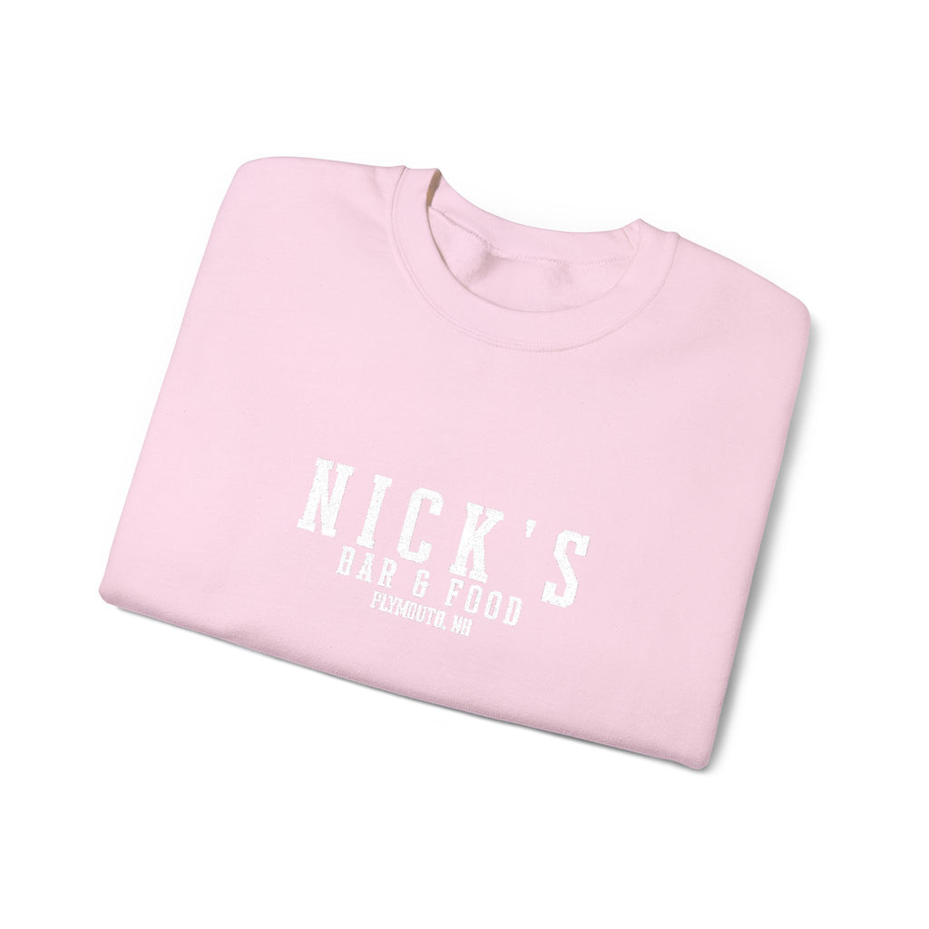 Nick's White Embroidered Crewneck