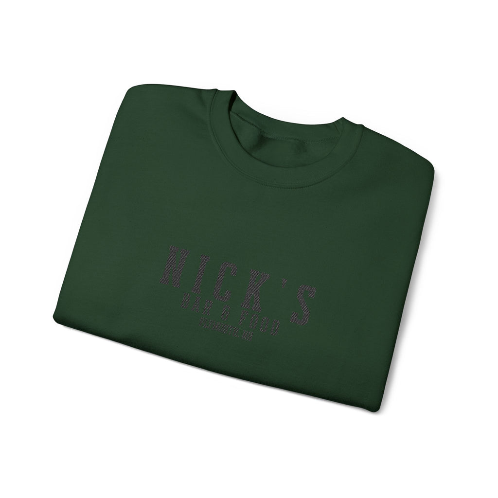 Nick's Black Embroidered Crewneck