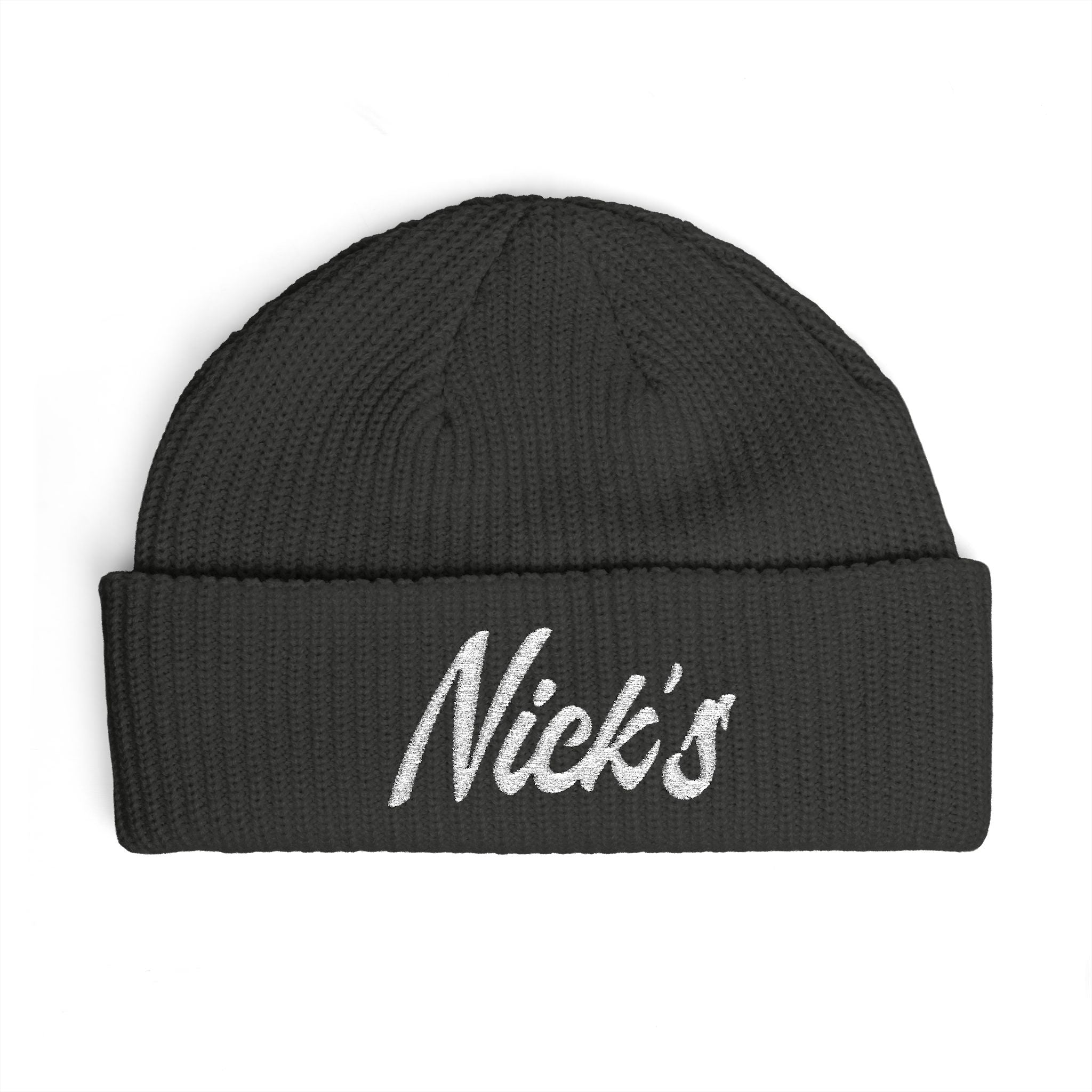 Nick's White embroidered beanie