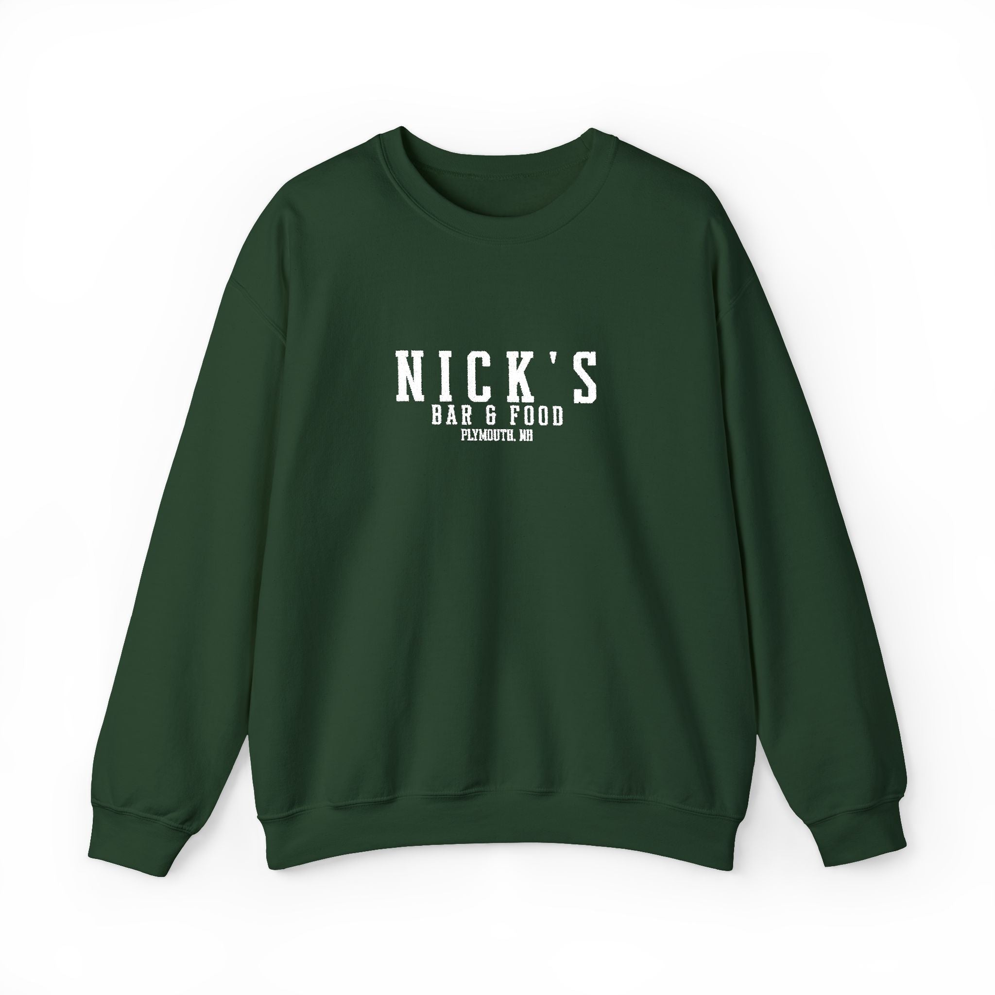Nick's White Embroidered Crewneck
