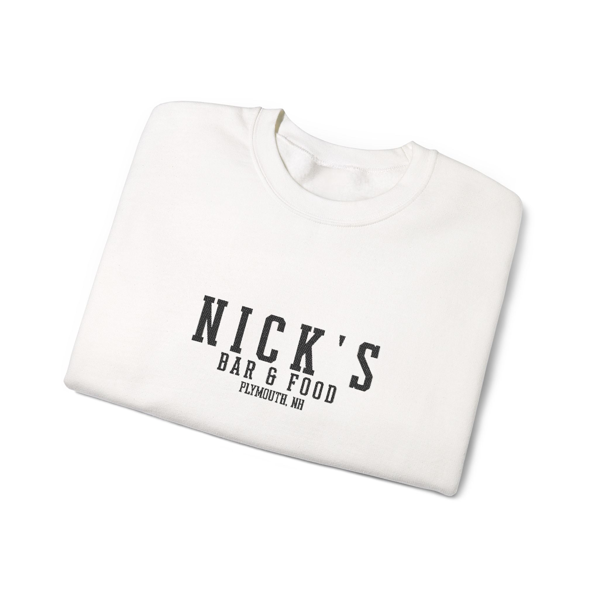 Nick's Black Embroidered Crewneck