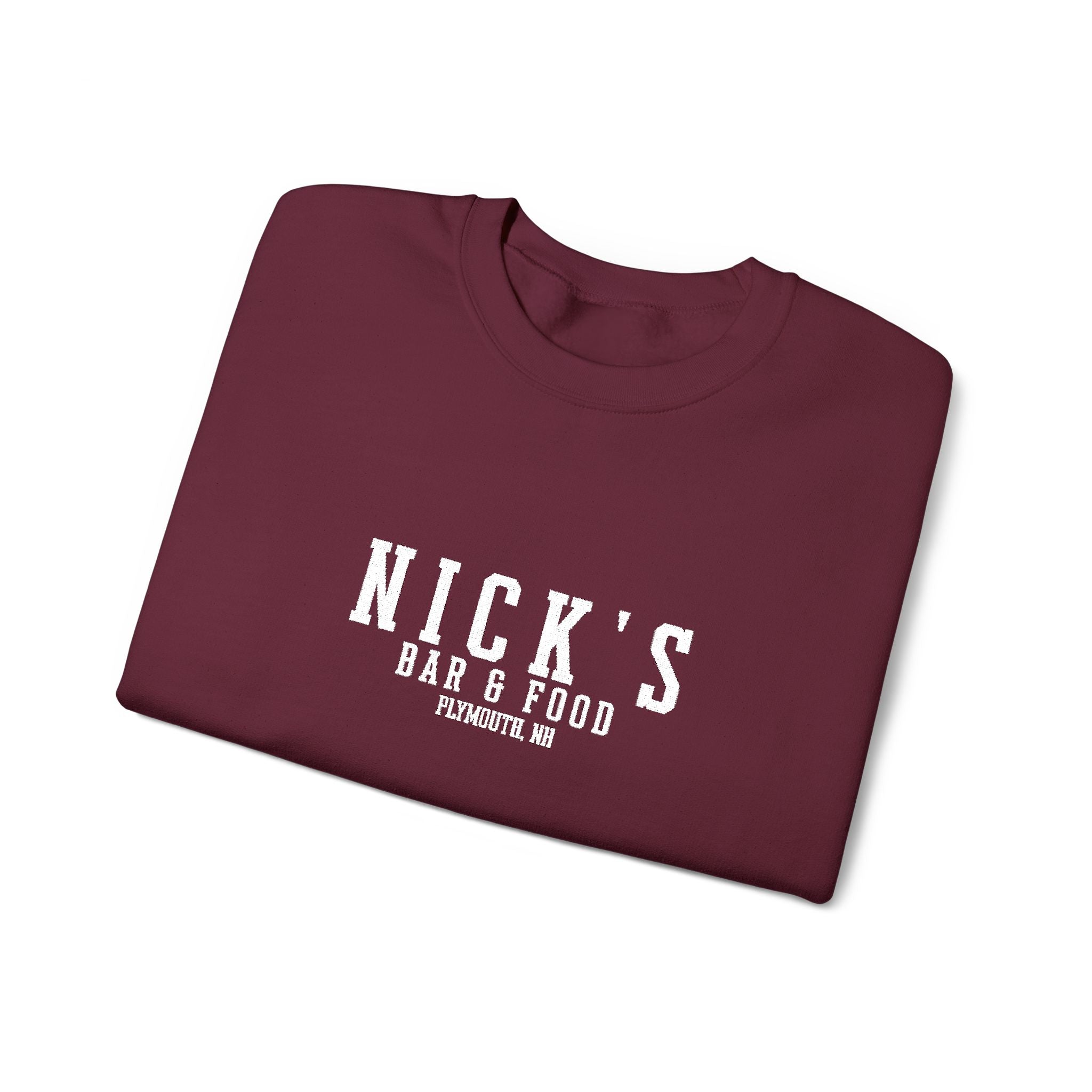Nick's White Embroidered Crewneck