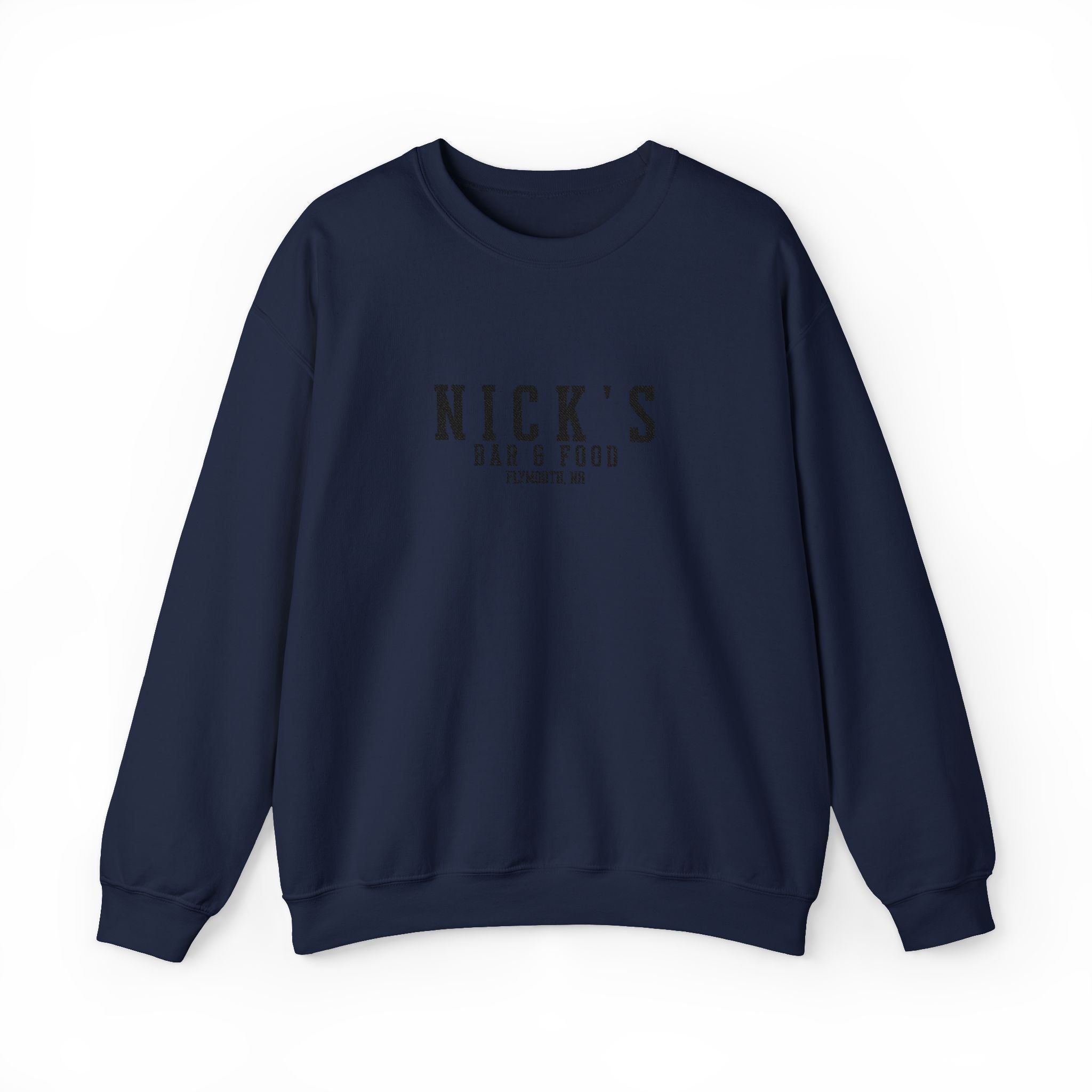 Nick's Black Embroidered Crewneck