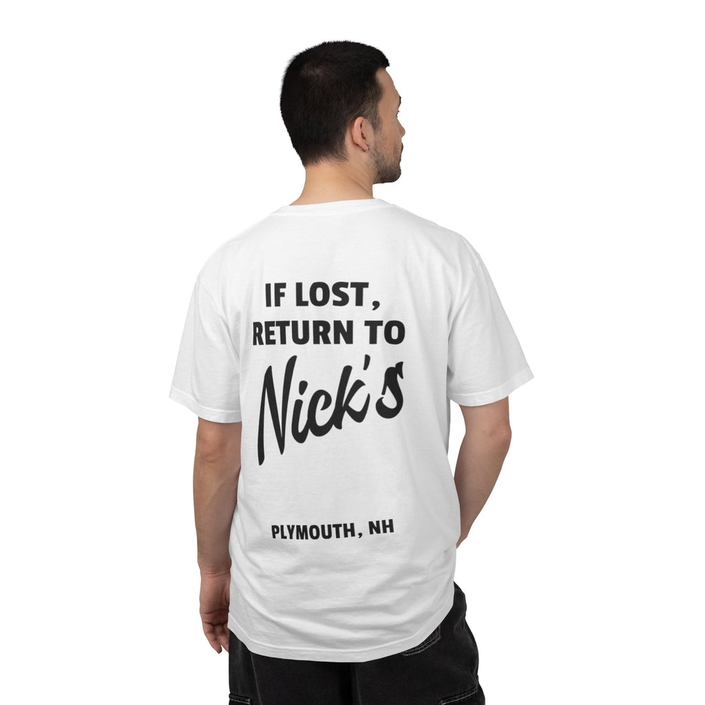 If lost, return to Nick's T Shirt
