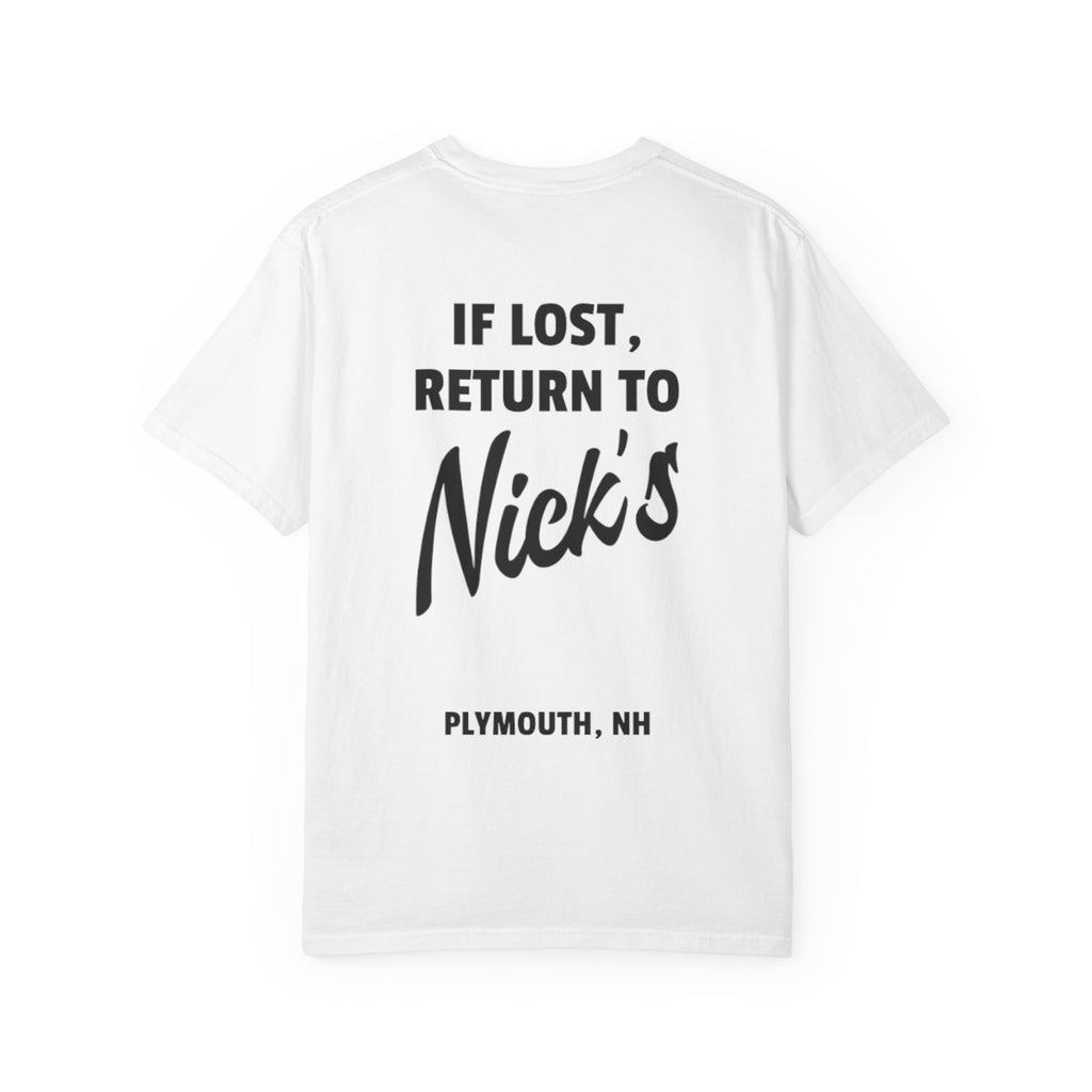 If lost, return to Nick's T Shirt