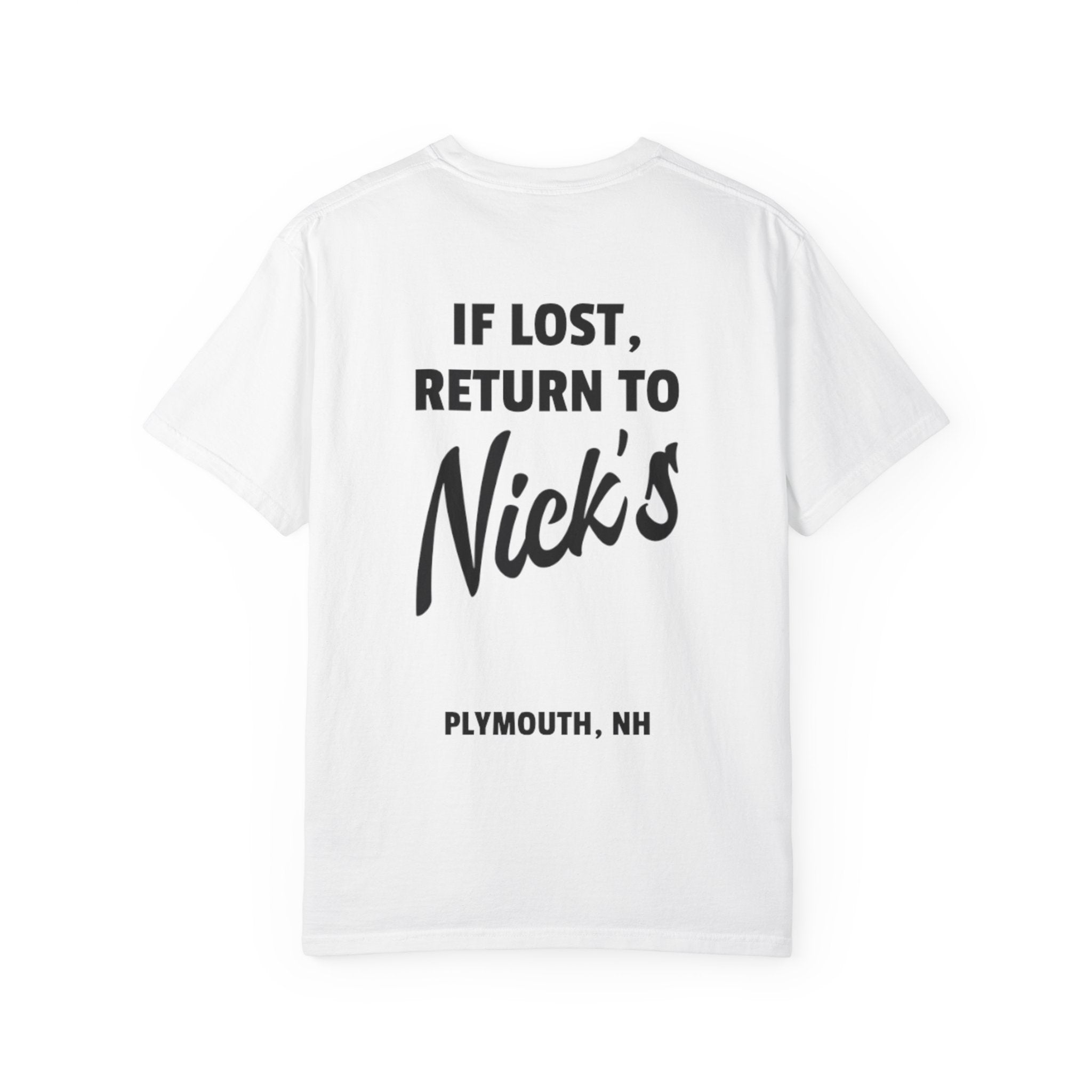If lost, return to Nick's T Shirt
