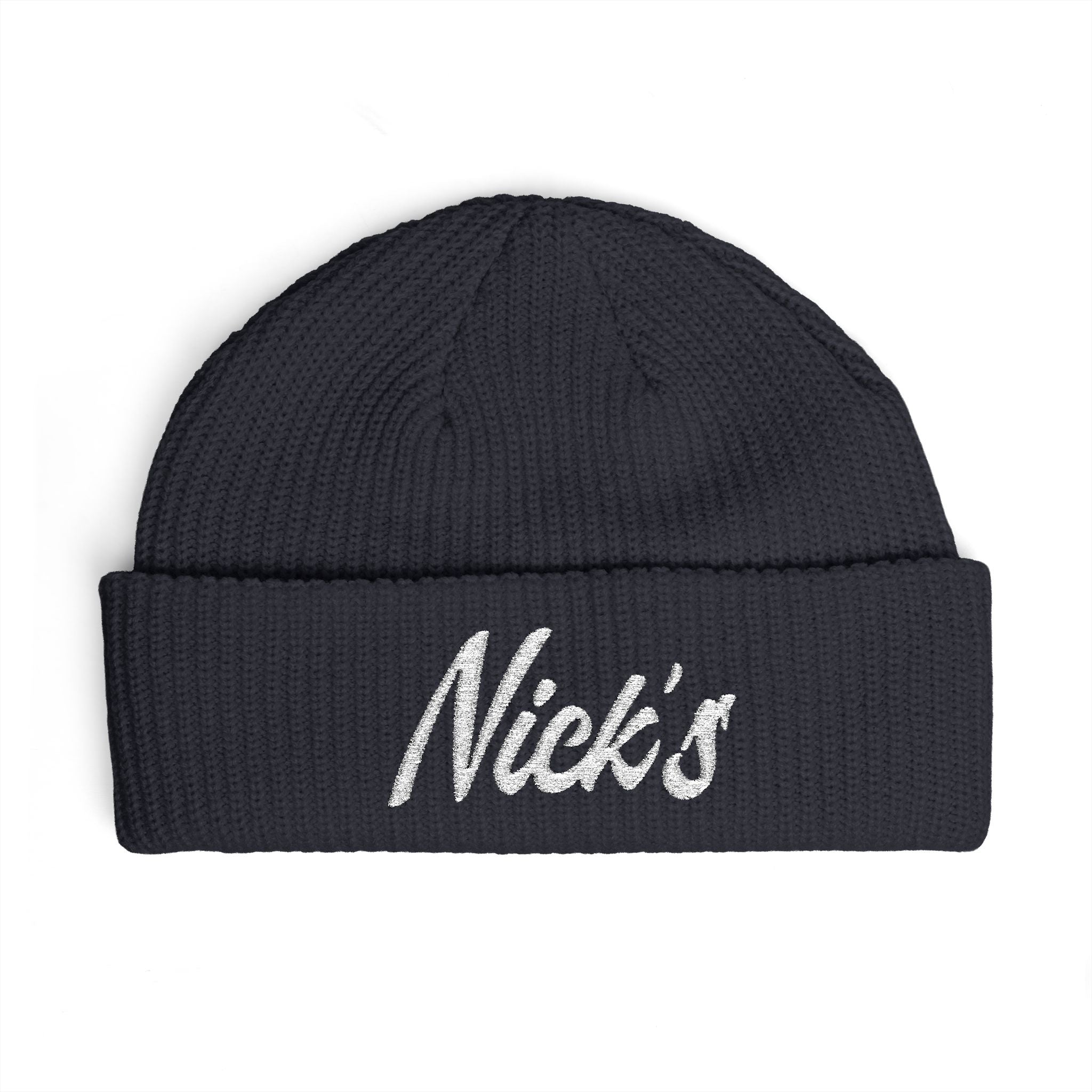 Nick's White embroidered beanie