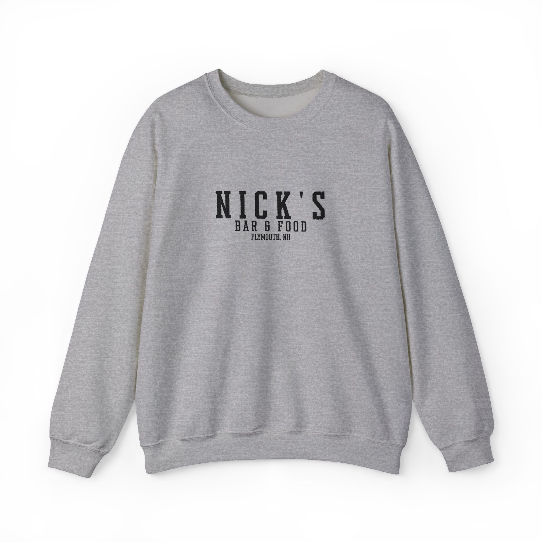 Nick's Black Embroidered Crewneck
