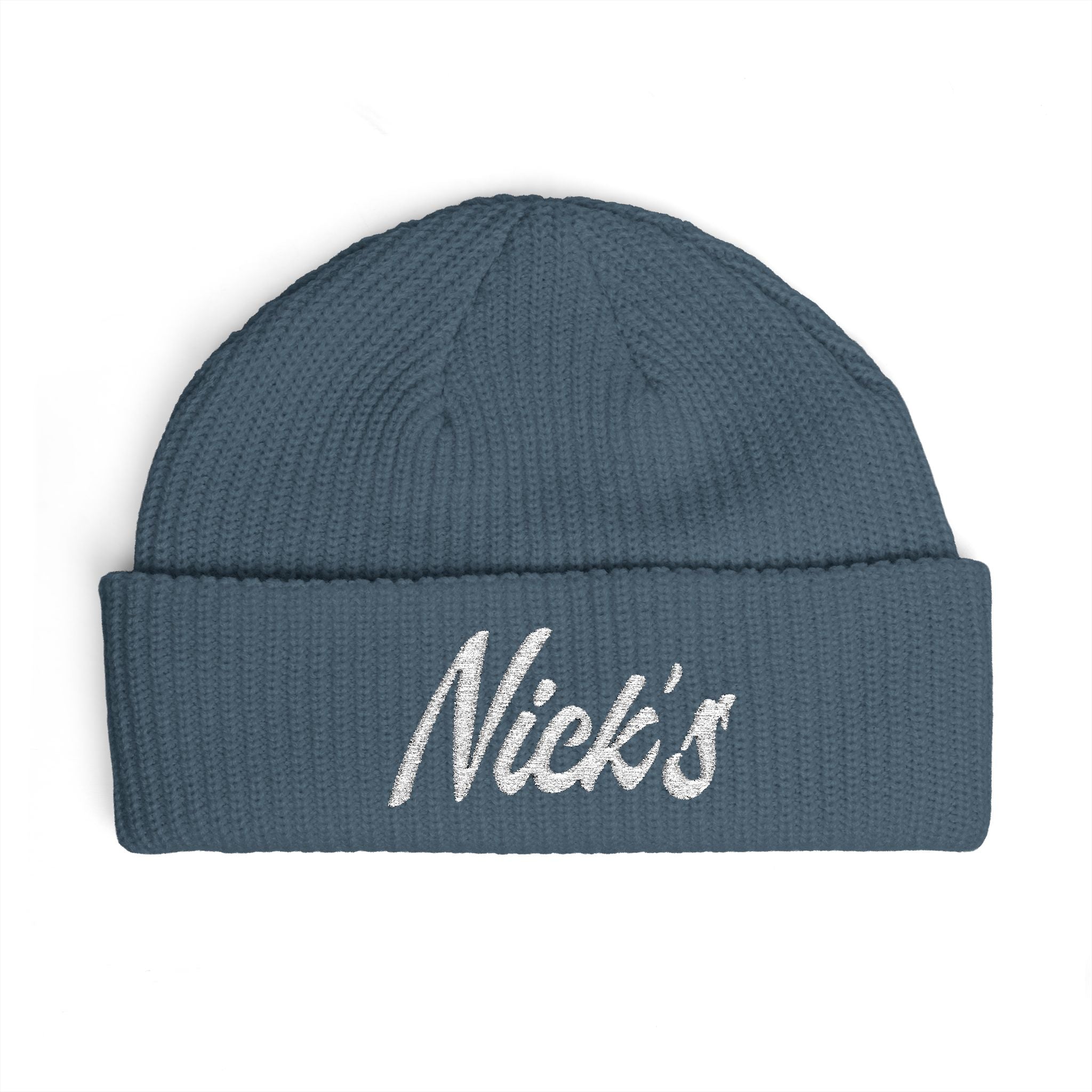 Nick's White embroidered beanie