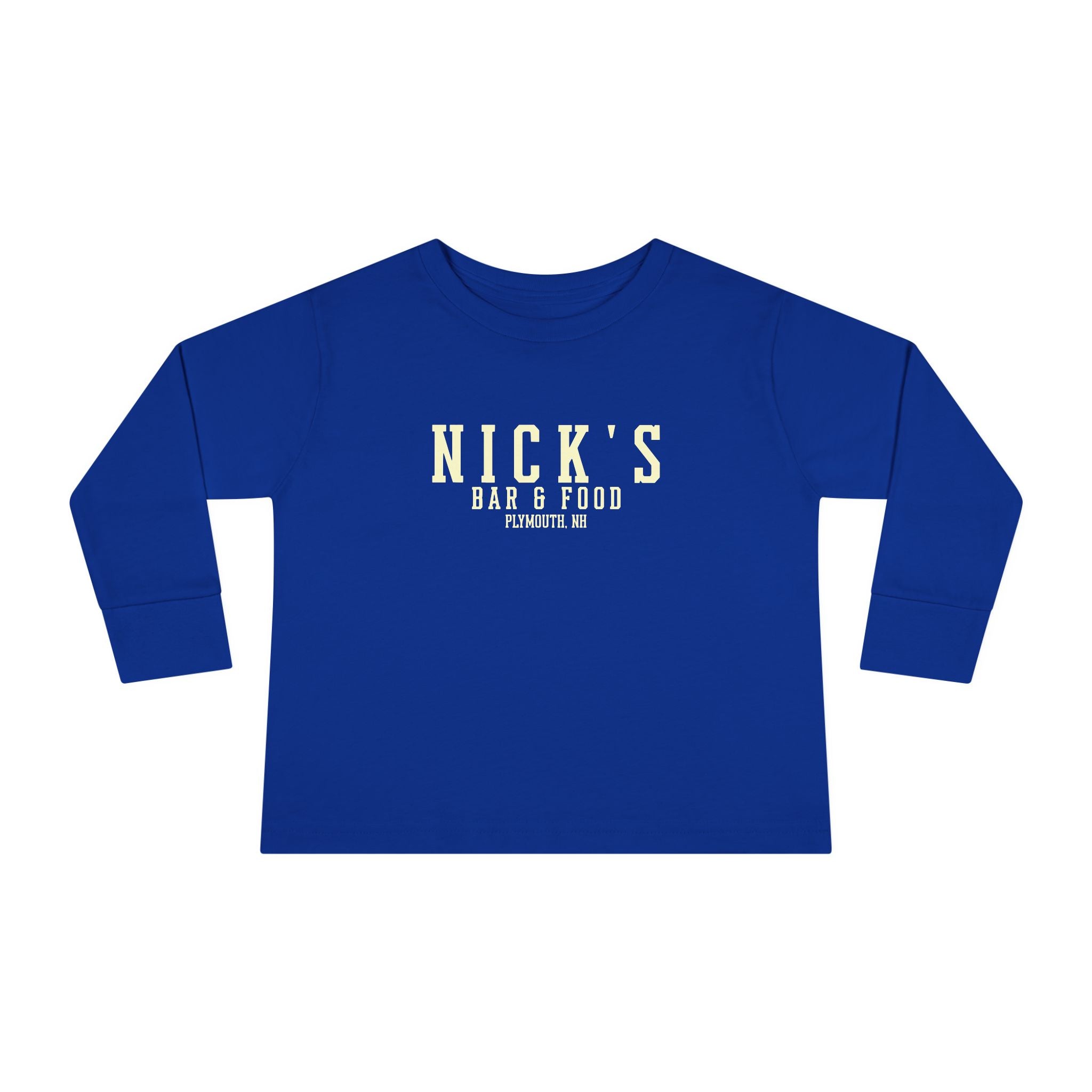 Toddler "Nick's Bar & Food" Vintage Logo Kids long sleeve