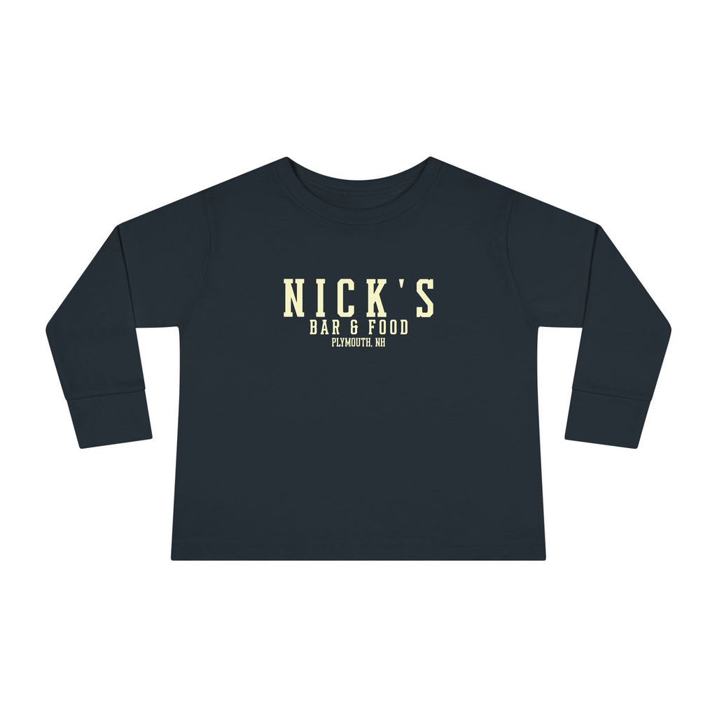 Toddler "Nick's Bar & Food" Vintage Logo Kids long sleeve