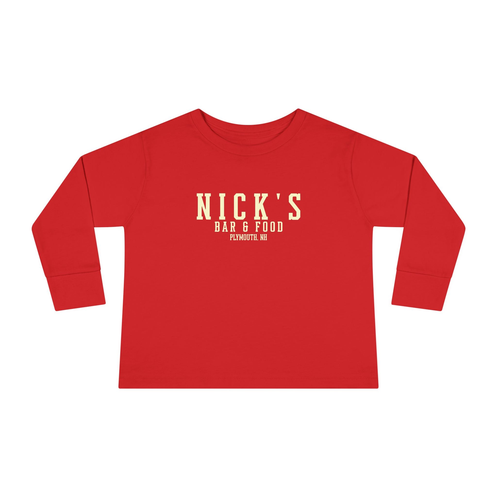 Toddler "Nick's Bar & Food" Vintage Logo Kids long sleeve