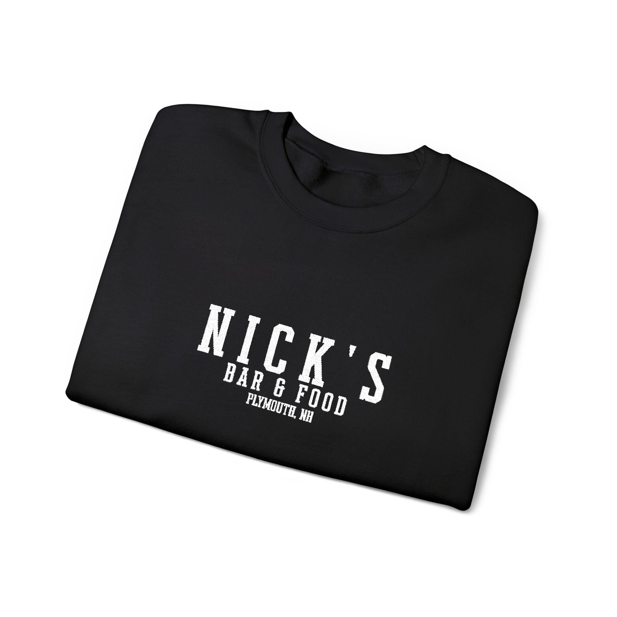 Nick's White Embroidered Crewneck