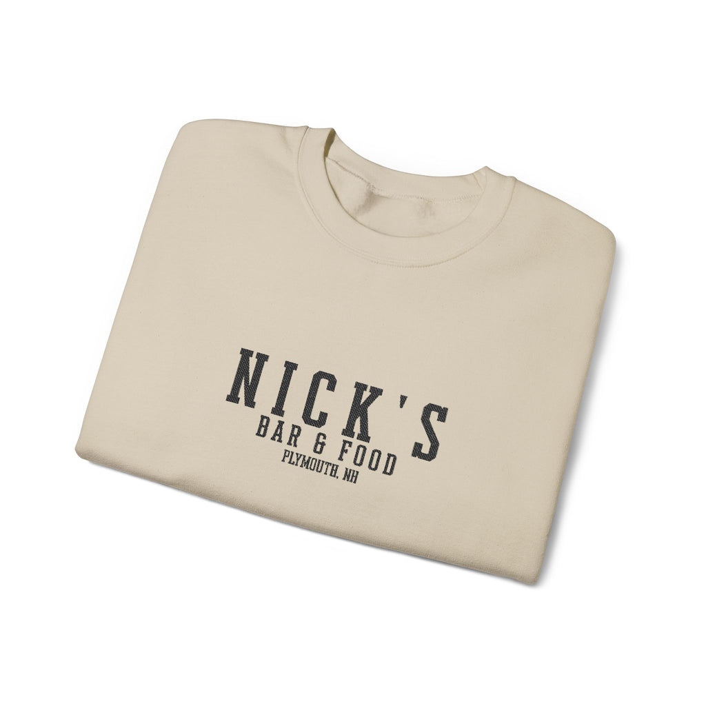 Nick's Black Embroidered Crewneck