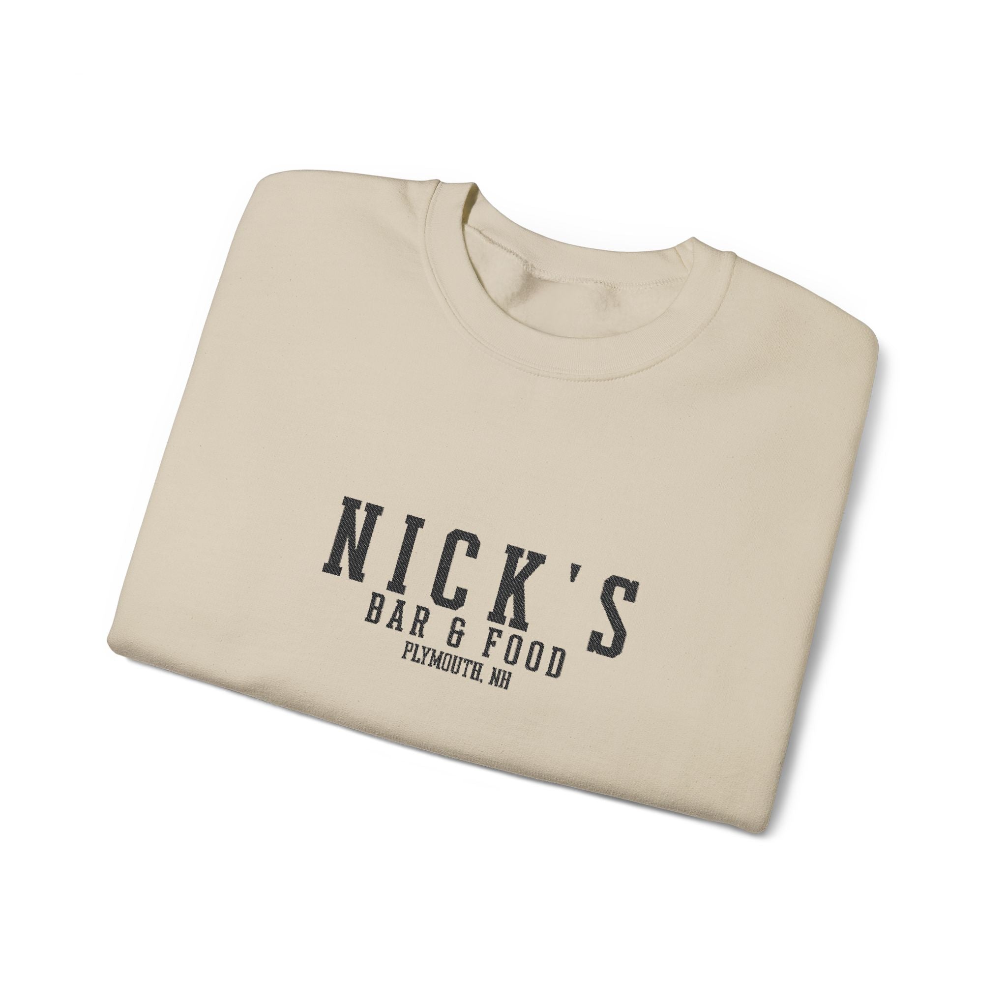 Nick's Black Embroidered Crewneck
