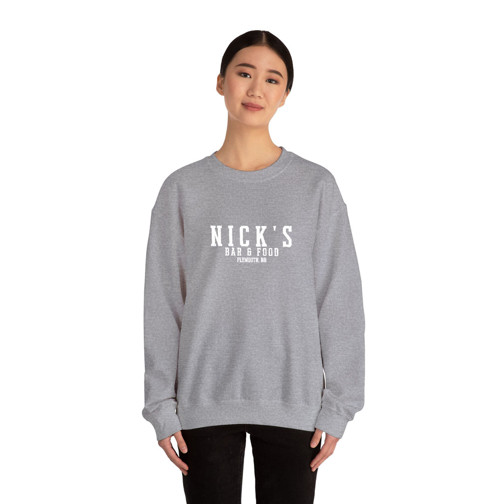 Nick's White Embroidered Crewneck
