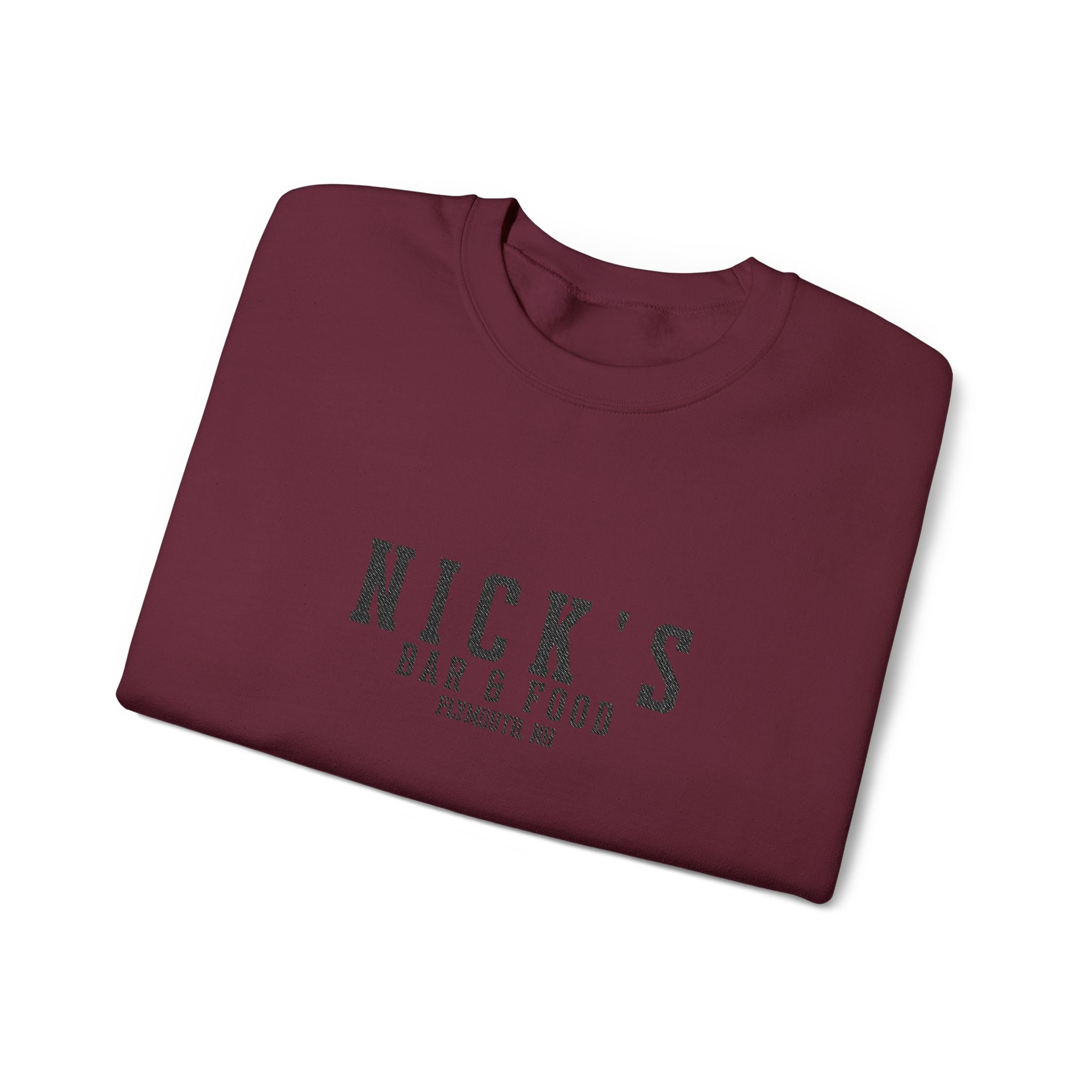 Nick's Black Embroidered Crewneck